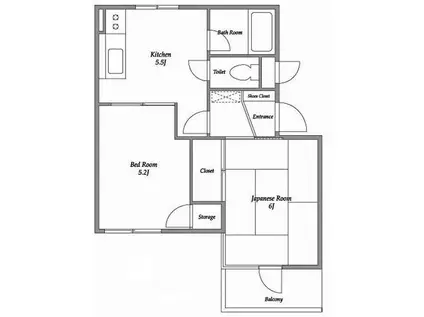 エレガン学芸大学(2K/2階)の間取り写真