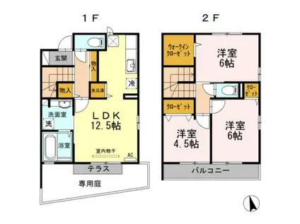 エーデルハイム参番館(3LDK/1階)の間取り写真