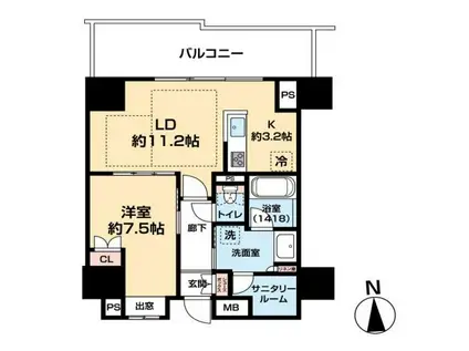 ザ・ハウス豊橋ウエスト(1LDK/5階)の間取り写真