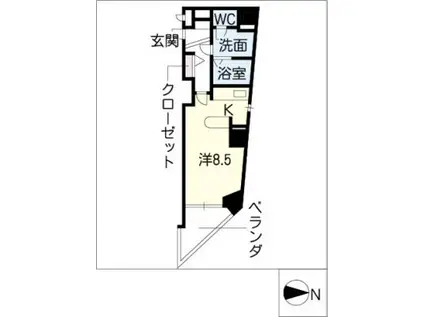 LIERRE(ワンルーム/4階)の間取り写真