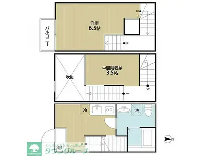 CALMATOカルマート(1K/1階)の間取り写真