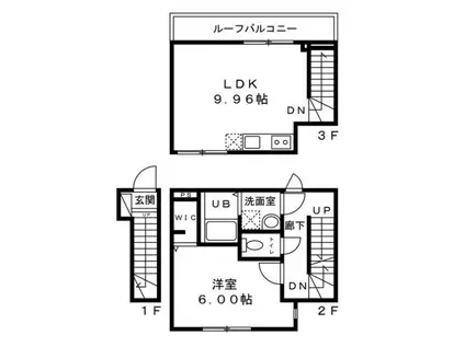 ミハス南烏山(1LDK/2階)の間取り写真