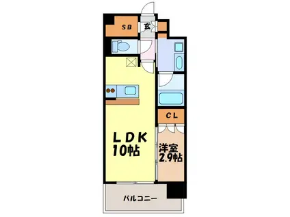 リニアゲートタワー名古屋(1LDK/7階)の間取り写真