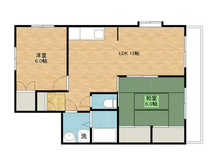 蘭ビル(2LDK/1階)の間取り写真