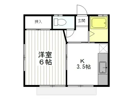 コーポ大槻(1K/1階)の間取り写真