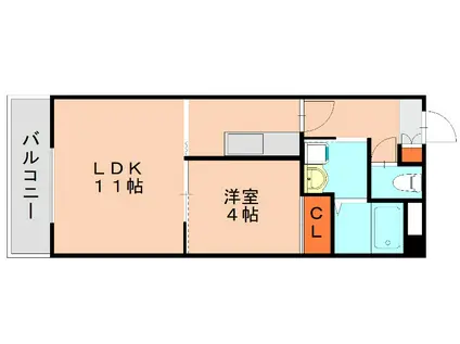 メゾンエスポワール(1LDK/2階)の間取り写真