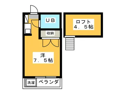 ワイズハイム(ワンルーム/2階)の間取り写真