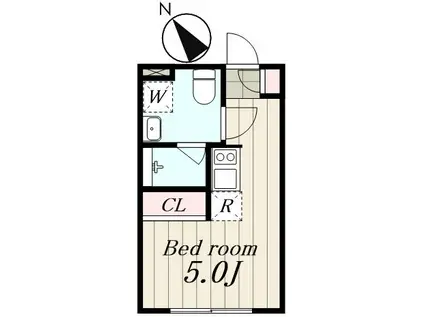 デュオメゾン東池袋(ワンルーム/3階)の間取り写真