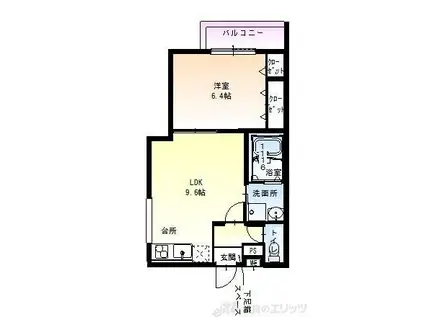 フジパレス下新庄駅東VI番館(1LDK/3階)の間取り写真