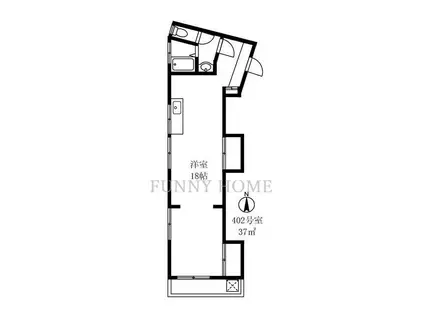 第2居成ビル(ワンルーム/4階)の間取り写真