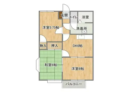 コンフォート大高(3DK/1階)の間取り写真