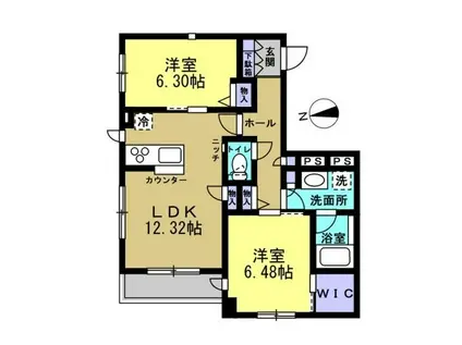 ポルトクオーレ(2LDK/2階)の間取り写真