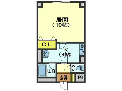 トクトラストVI(1K/1階)の間取り写真