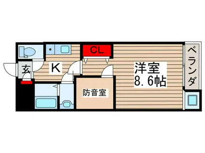 SKビル拾伍番館(1K/2階)の間取り写真