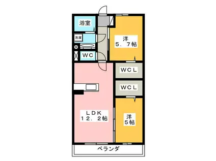 プレミーナコート(2LDK/3階)の間取り写真