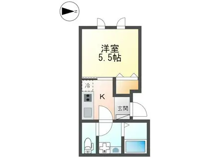 チャオハウス(1K/2階)の間取り写真