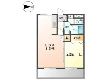 サンシャイン棚橋 B(1LDK/1階)の間取り写真