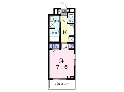 フィオーレIOGI(1K/2階)の間取り写真