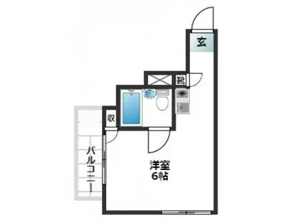 スカイコート早稲田(ワンルーム/4階)の間取り写真