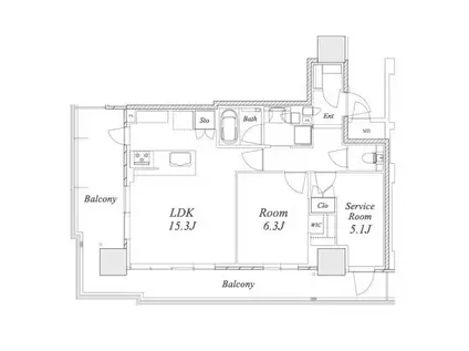 ザ・ファインタワー名古屋今池(2LDK/11階)の間取り写真
