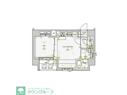 PREMIUM CUBE 両国DEUX(1LDK/10階)の間取り写真