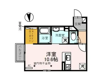 COCOAIR(ワンルーム/2階)の間取り写真