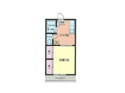 メゾン・ツル(1DK/2階)の間取り写真