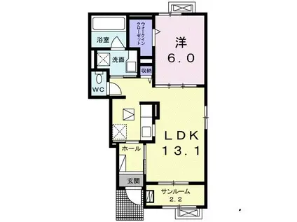 グリッツェンI(1LDK/1階)の間取り写真