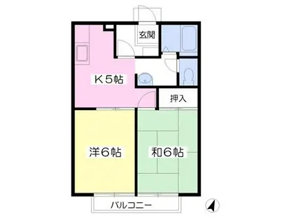 サンビレッジ光C(2K/1階)の間取り写真