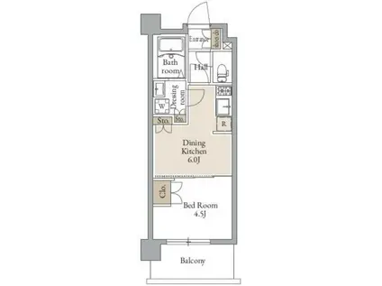 オープンブルーム二子(1DK/2階)の間取り写真
