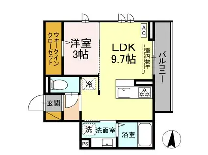 メゾングレイス(1LDK/2階)の間取り写真