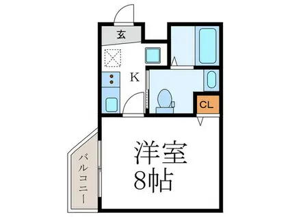 KANON西院(1K/4階)の間取り写真