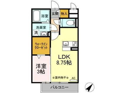 カトル セゾン/セレッソ カトルセゾン(1LDK/3階)の間取り写真