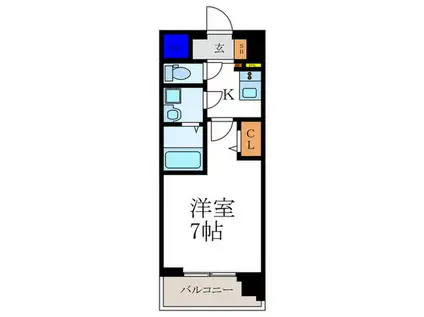 ファーストフィオーレ京都円町(1K/3階)の間取り写真
