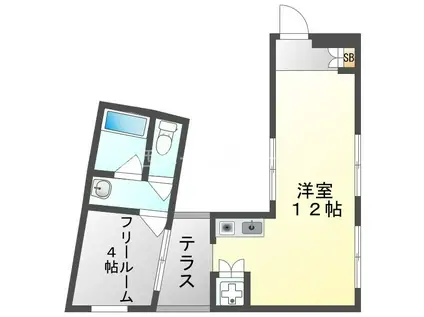 カーサ小治郎(ワンルーム/2階)の間取り写真