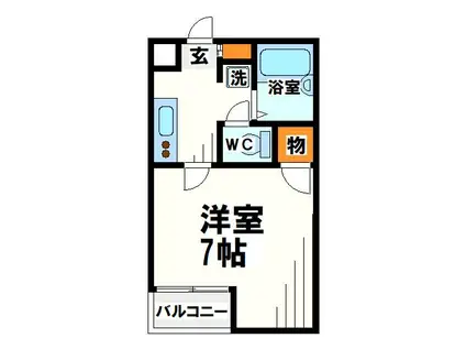 グラフティ仙川(1K/2階)の間取り写真