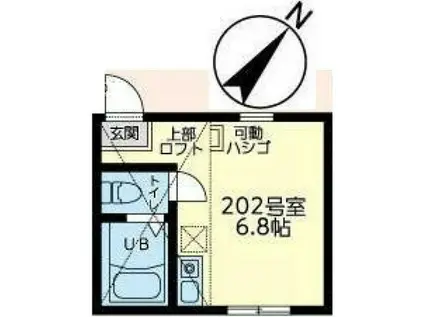 ユナイト小机アペリティフ(ワンルーム/2階)の間取り写真