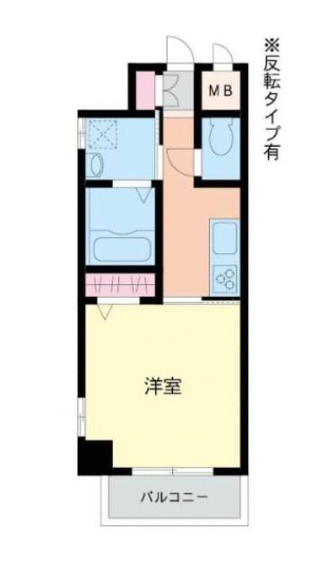 ピノ到津(1K/1階)の間取り写真