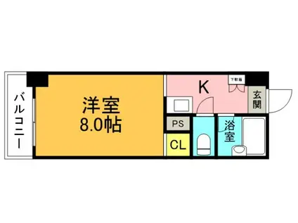 パティオ舟入(1K/4階)の間取り写真