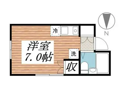 笹野ハイツ(ワンルーム/2階)の間取り写真