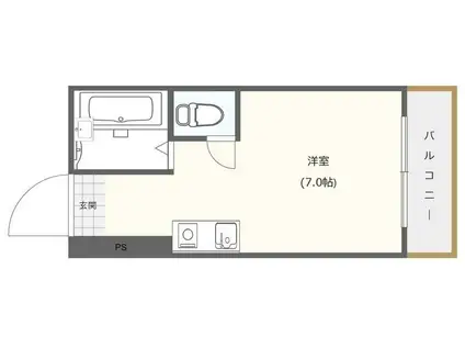 エクセレント上新6(ワンルーム/3階)の間取り写真