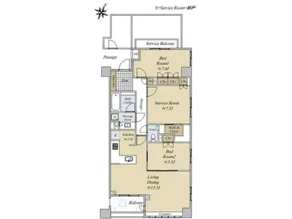 東京メトロ丸ノ内線 新大塚駅 徒歩8分 6階建 築10年(2SLDK/2階)の間取り写真