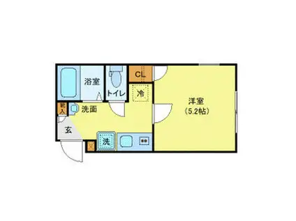 グレースコート町屋(1K/4階)の間取り写真