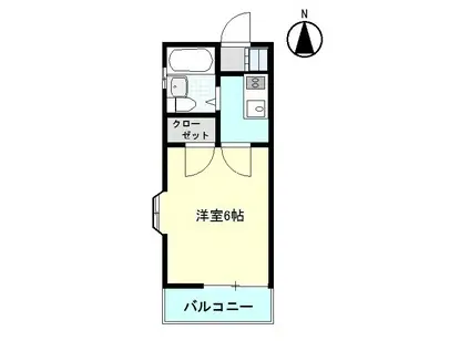 サウスタウン242(1K/1階)の間取り写真