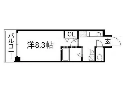 YSM21(1K/6階)の間取り写真