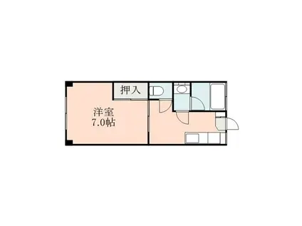 水前寺ハイツ(1K/1階)の間取り写真