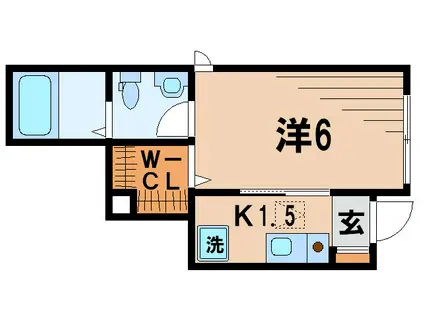 REINA三宿(1K/1階)の間取り写真