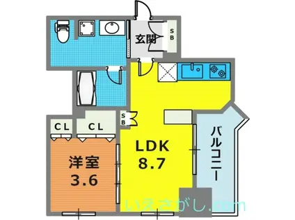 LTOST KOBE(1LDK/6階)の間取り写真