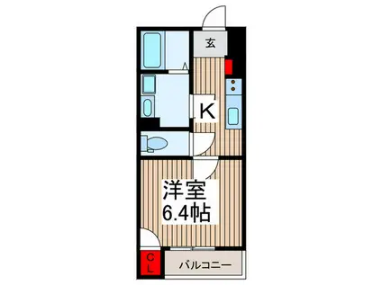 メルディア川口西青木(1K/3階)の間取り写真