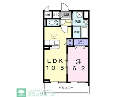 STELLA日吉(1LDK/2階)の間取り写真